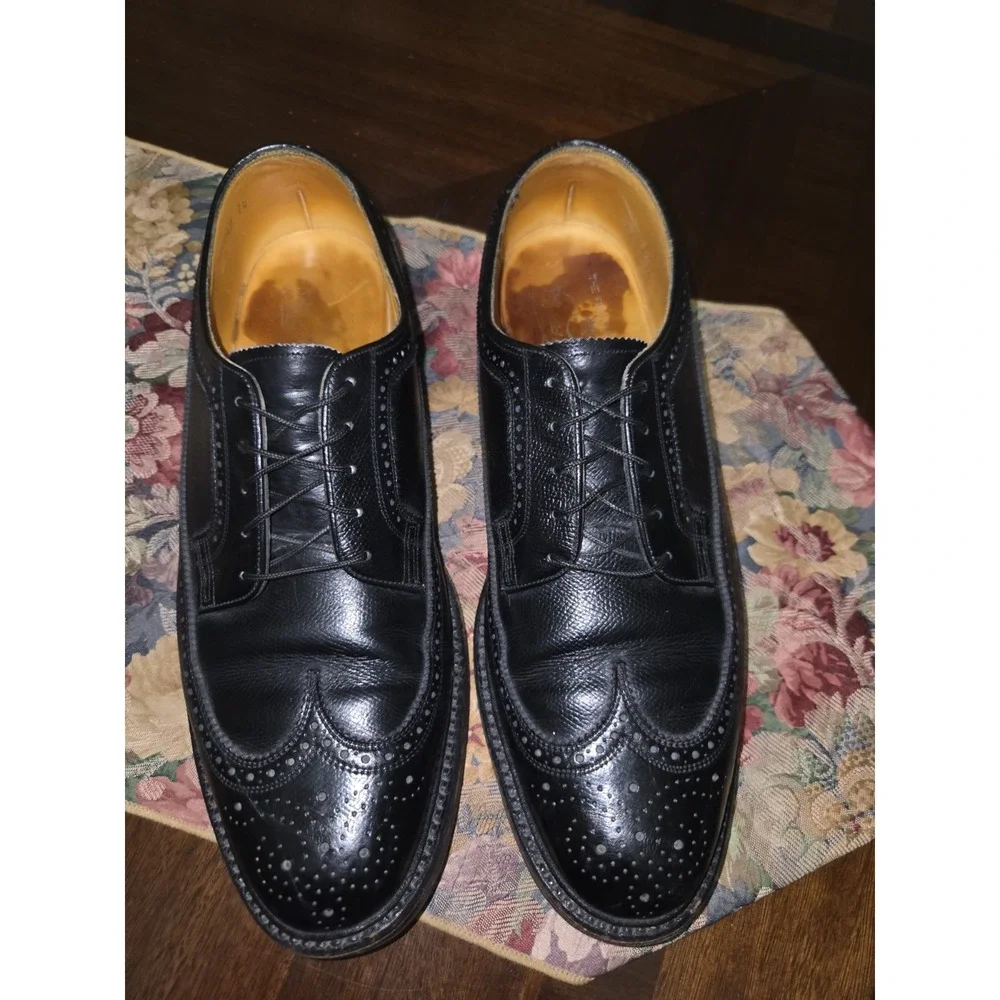 Vintage Florsheim Imperial Kenmoor 92604 Black Pebble Grain Longwing 10.5 D 1971